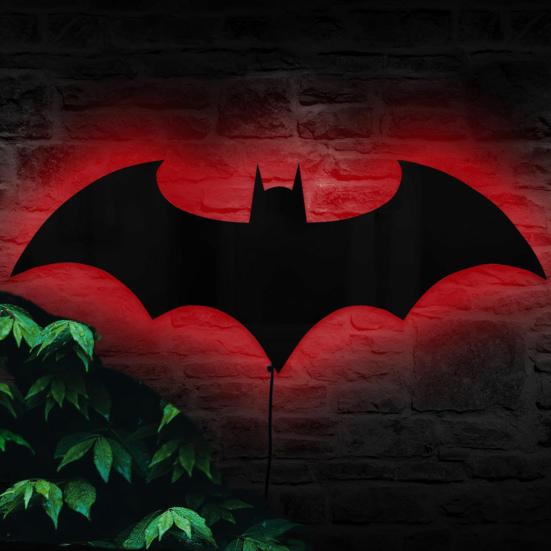 Bat Shape Lamp Night Light with Remote Control 16 Colors Changing Decorative Neon Sign LED Signal Lamp Party Decoration
