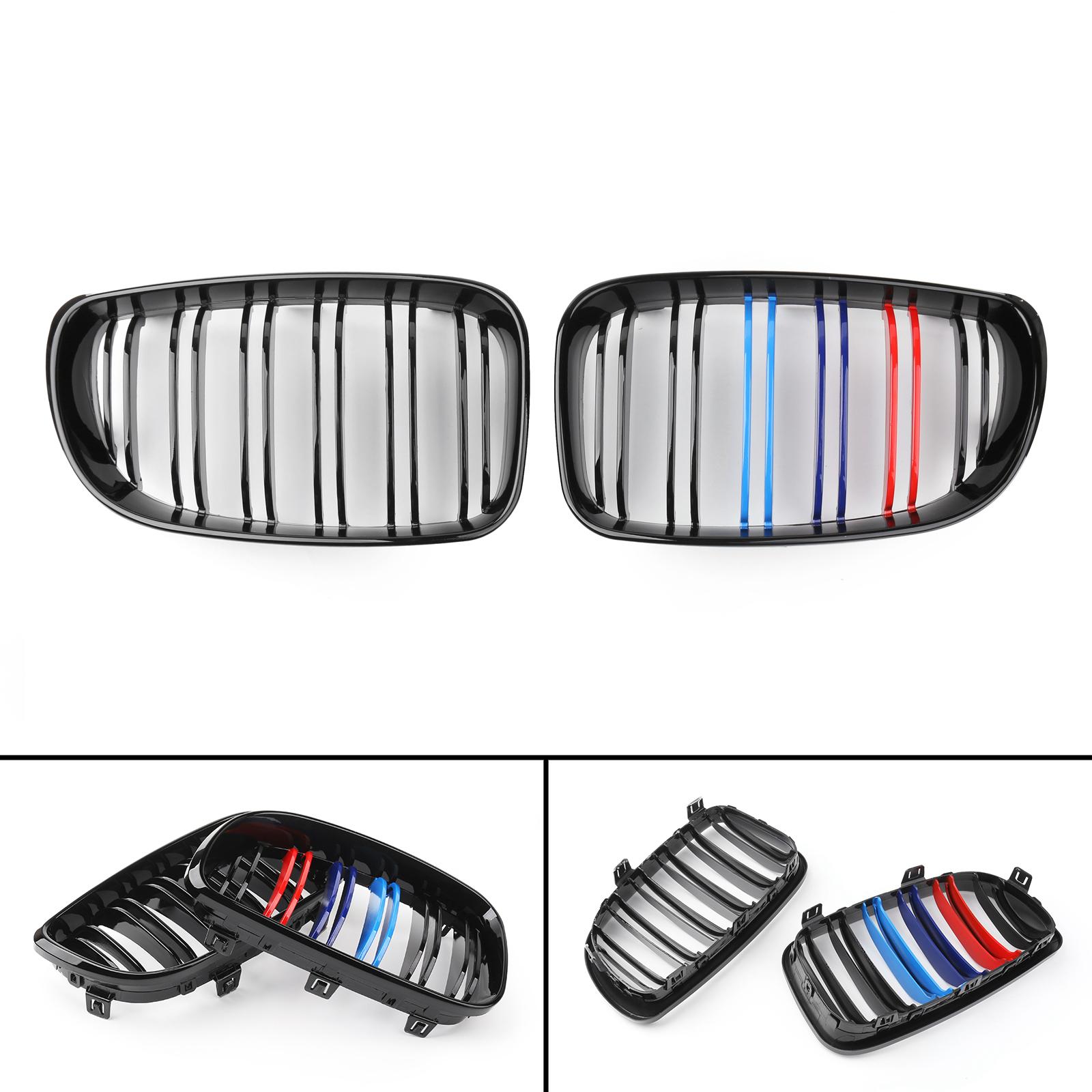 

2x Gloss Black Mcolor Front Bumper Kidney Grille For BMW E81 E82 E87 E88 08-2012