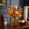 Artificial Fall Bouquet with Fabric Pumpkins Maple Leaves Wheat Berries, Fake Flowers And Autumn Home Decor for Thanksgiving Centerpieces, Seasonal