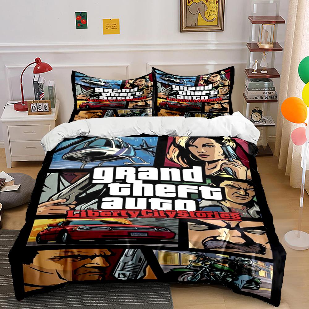 Grand Theft Auto Comic Style Bedding Set (1 duvet cover, 2 pillowcases, duvet not included) sofas