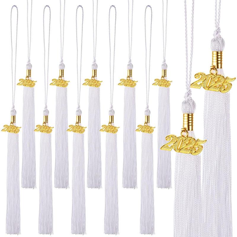10Pcs Graduation Tassel with Date Mortarboard Tassel Fringe for Graduation Party Decorations Accesorios Graduation Hat Tassel