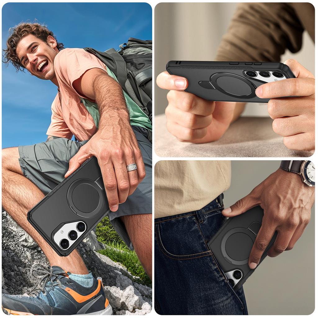 For Samsung Galaxy S25+/S24+ Case with Magnetic Kickstand TPU + PC Anti Drop Phone Cover