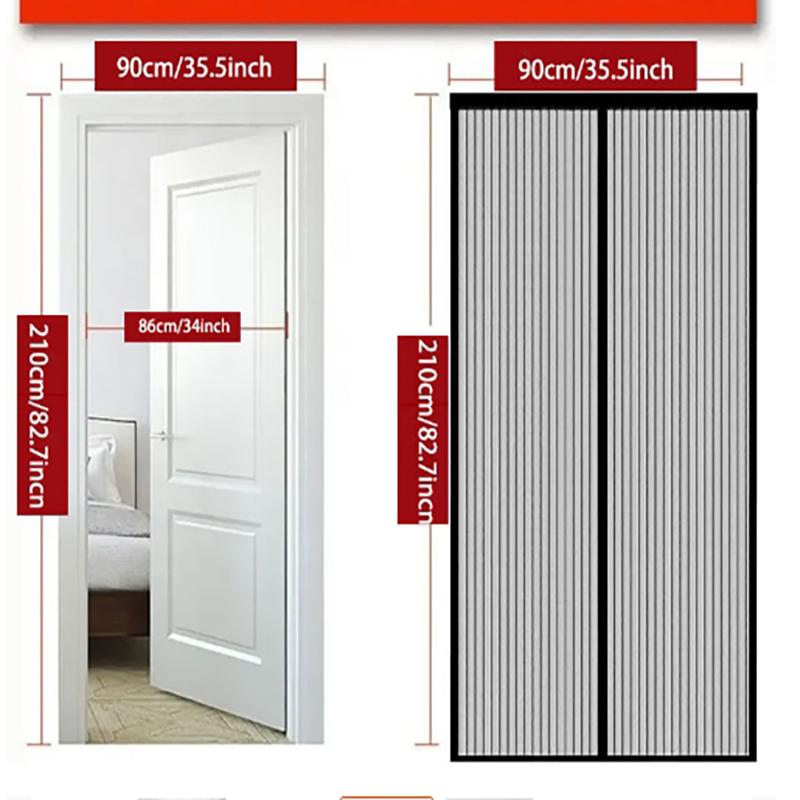 210*90cm/210*100cmSoft magnetic screen door curtain for home use, mosquito-proof and ventilated screen window curtains
