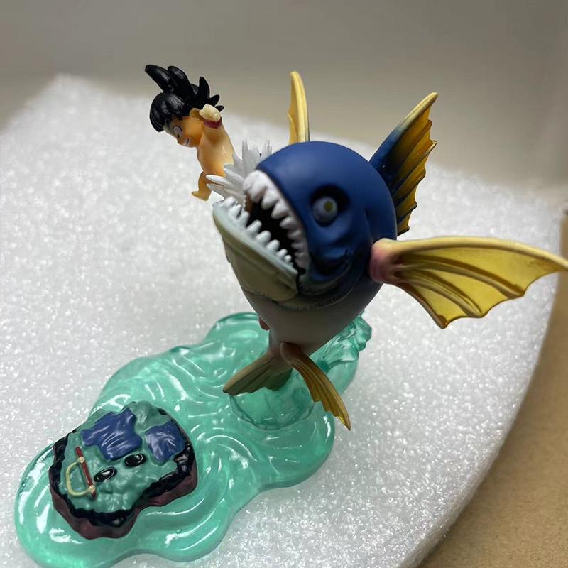 6.5cm Anime Drogan Boll Kids Gocool Figure Son Gocool Kick Fish Pvc Statue Action Figures Collectible Model Toys Gifts