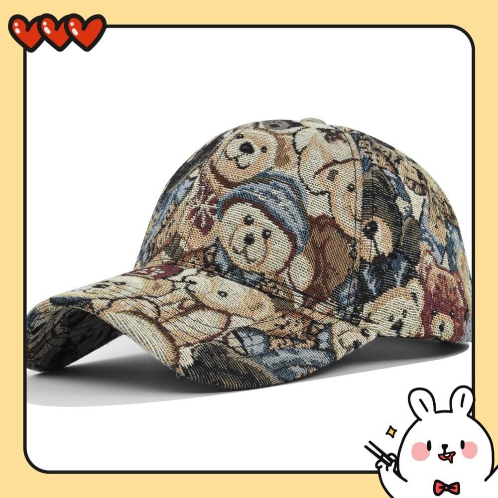 Korean Style Bear Baseball Cap Duck Tongue Hat Printed Casual Ins Ladies Outdoor Hat