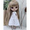 rakulifey Blythe Costume Outfit Dress Jumper Skirt Blythe Doll Clothes Obitsu 24 Universal 2 Colors (White)