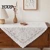Non-slip Tablecloth White Lace Tablecloth, Square Scalloped Floral Doily, Elegant Vintage Home Decor Table Cover for Nightstand End Tea Party Durable