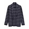 Women's Lightweight Striped Wool Pullover Sweater & Scarf Set - Anti-static, Machine Washable