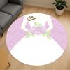 1pc Wedding Dress Flowers Round Chair Mat Area Rug - Non-Slip, Floor Mat for Office, Bedroom, and Indoor Decor C1118014