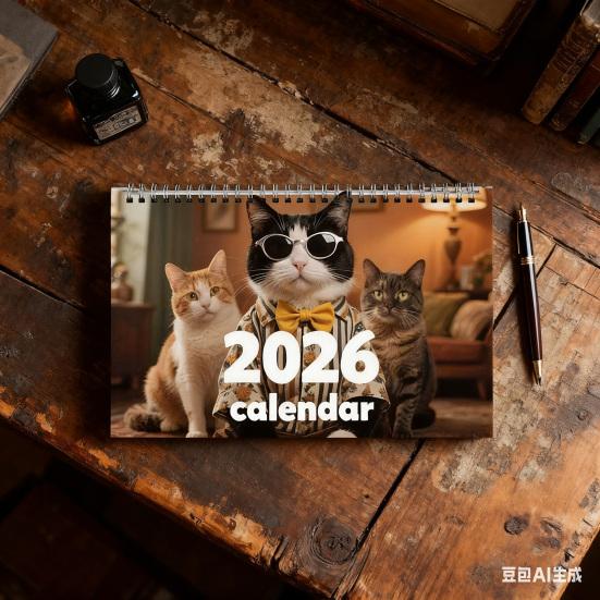 2026 Katzen Wandkalender JAN 2026 - DEZ 2026 Lustiger Monatsplaner mit Katzenkalender 12