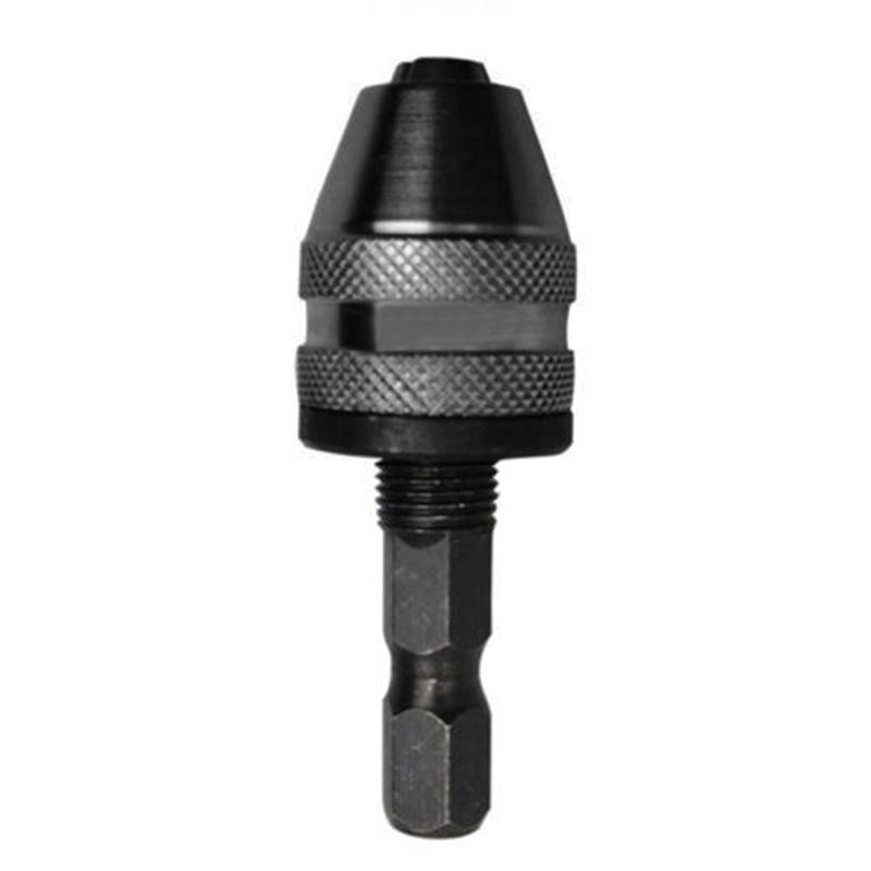 Convenient and Efficient Hex Shank Drill Bit Tool Adapter Black/Silver