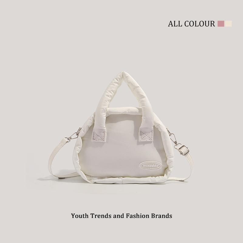 

Cute temperament down cloud handbag women s versatile shoulder messenger bag fashion versatile белый