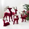 Christmas Ornament Red Velvet Christmas Tree Pendent Bowknot Elk Christmas Bells Xmas Tree Ornaments 2027 New Year Decor 7
