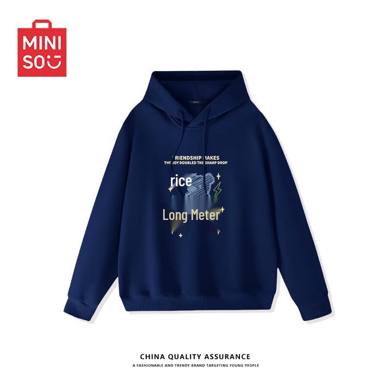 

MINISO Молодежный пуловер оверсайз с капюшоном и графикой медведя 5XL