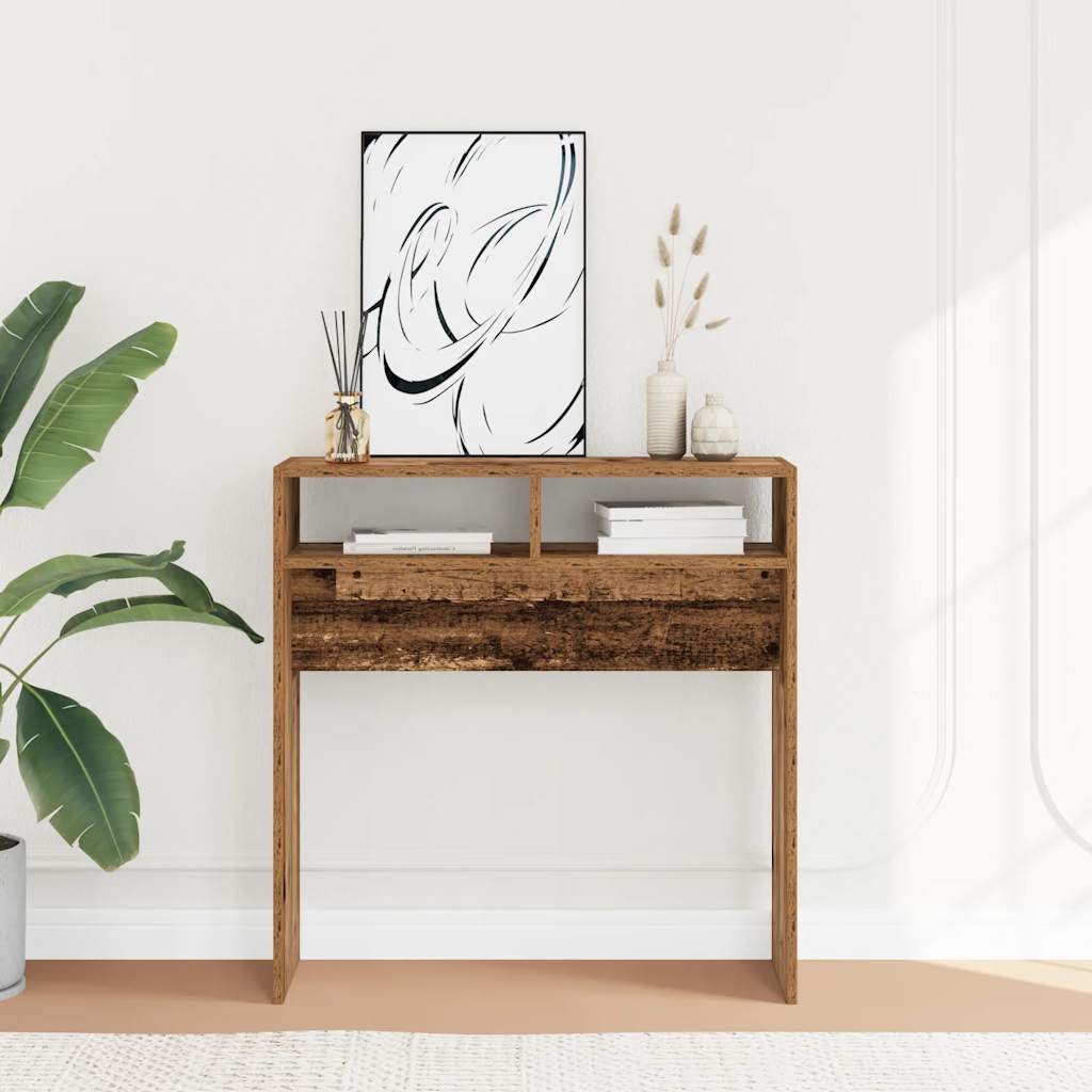 Console Table with Rustic Wood Look 78 x 30 x 80 cm Particleboard