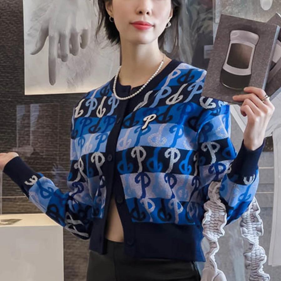 New MLB Knitwear Women's Blue 3FKCM0131-10BLD