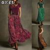 Fashion Summer Spring  Short Sleeve O-Neck Casual Dresses