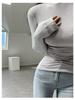 Women's Korean Slim Fit High Neck Long Sleeve T-Shirt