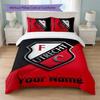 FC Utrecht Set Biancheria da Letto Personalizzato con Nome Testo 1 Copripiumino+2 Federe Logo Calcio Regalo Personalizzato per Occasioni Speciali Decorazione Camera da Letto