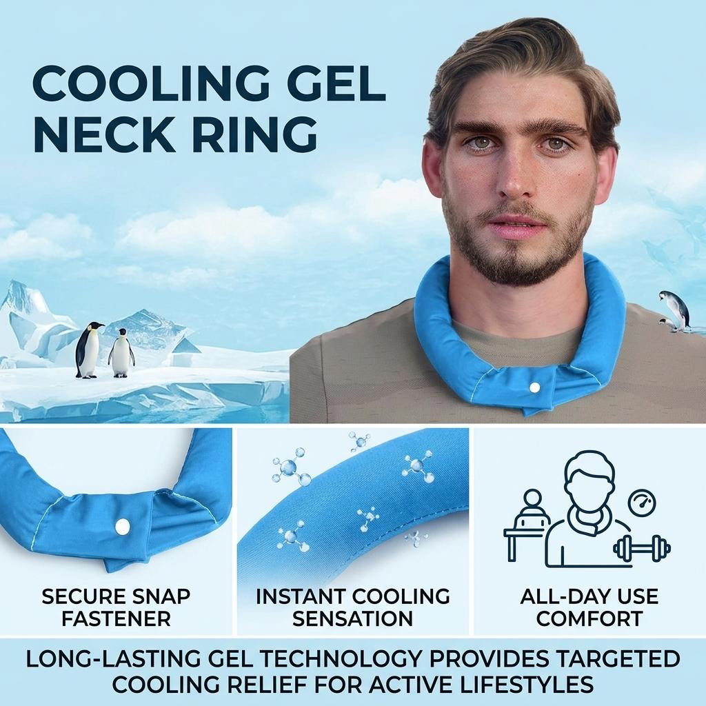Cooling Neck Gaiter with Snap Button for Summer Outdoor Sports Quick Cooling Scarf