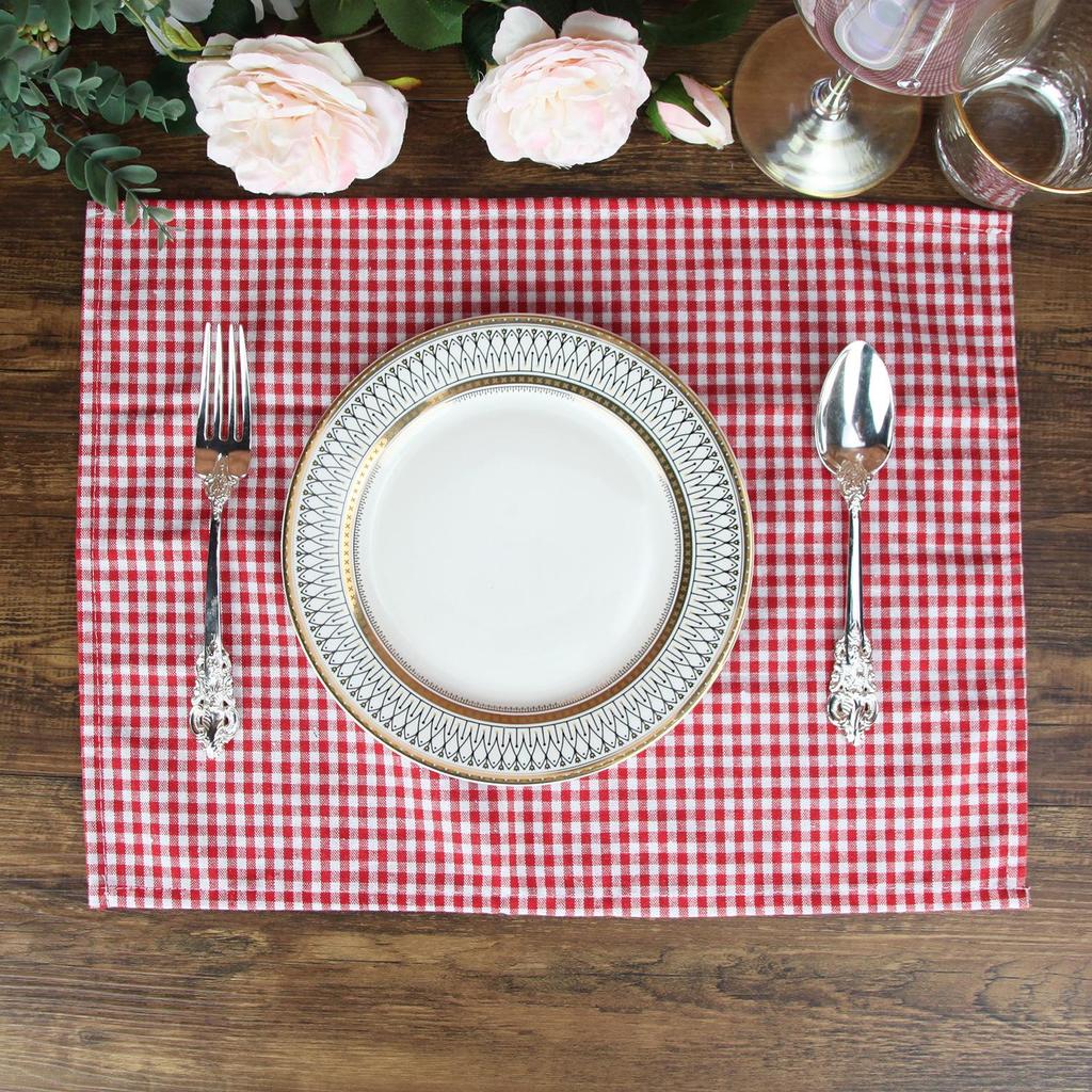 5-Color 30x40cm Plaid Polyester-Cotton Napkin & Placemat: Heat-Insulating, Tea Towel, Photo Background