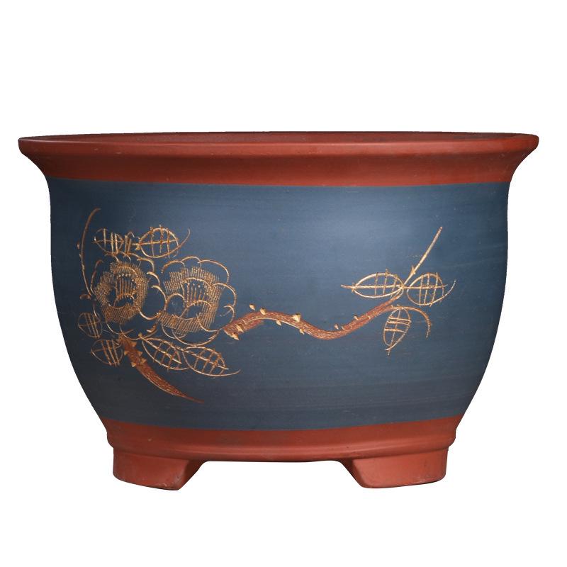Extra Large Purple Clay Tall Flower Pot 2025 - Cylindrical Ceramic Design
