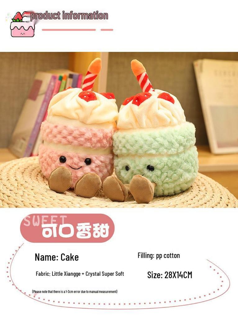 Illuminated Musical Birthday Cake Doll Plush Toy Gift for Girls
