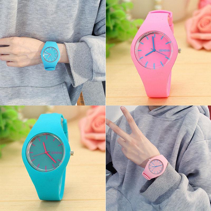 Trendy Unisex Paar Uhren Trendy Kinder Frauen Genf Männer Heißer Verkauf Silikon Analog Koreanische Sport Uhr Gelee Uhren Hohe Qualität Student Unisex