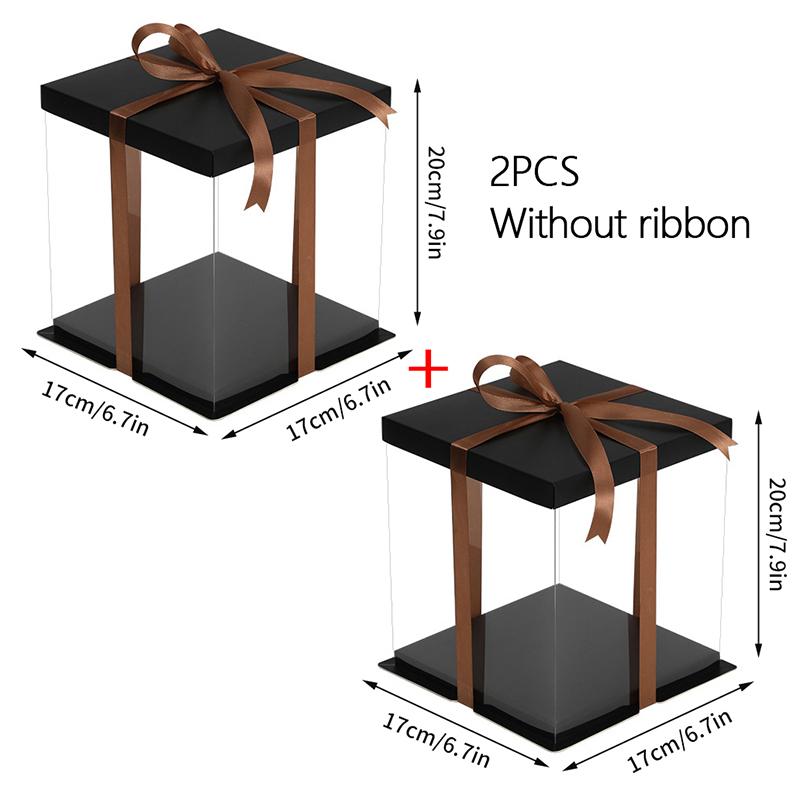 Transparent Gift Box Clear Plastic Cake Box Candy Storage Containers Dessert Present Decoration Wedding Birthday Party Supply