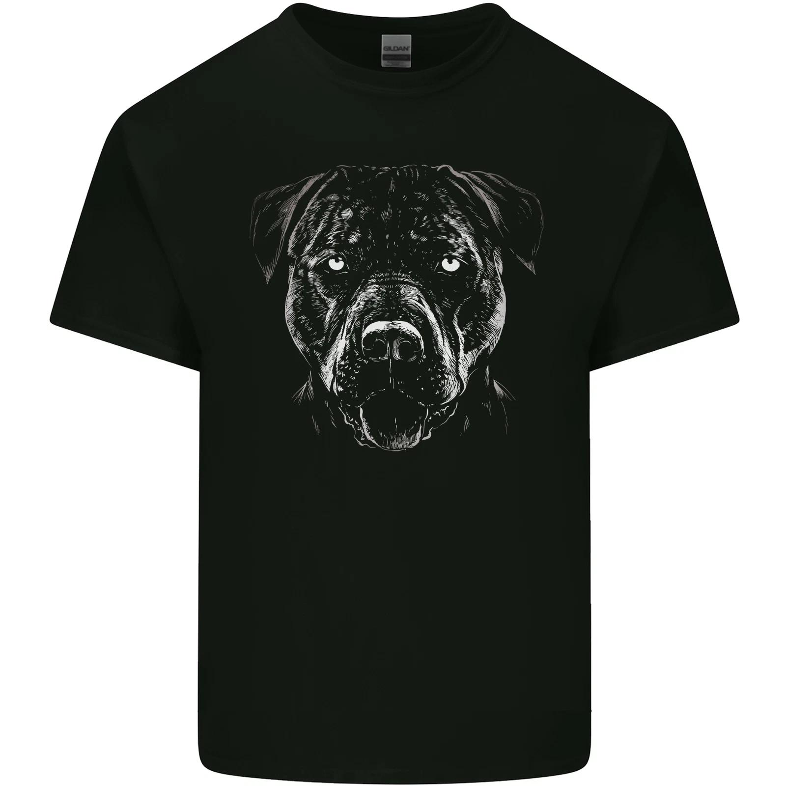 A Monochrome Pitbull Dog Kids T-Shirt Childrens 2XL