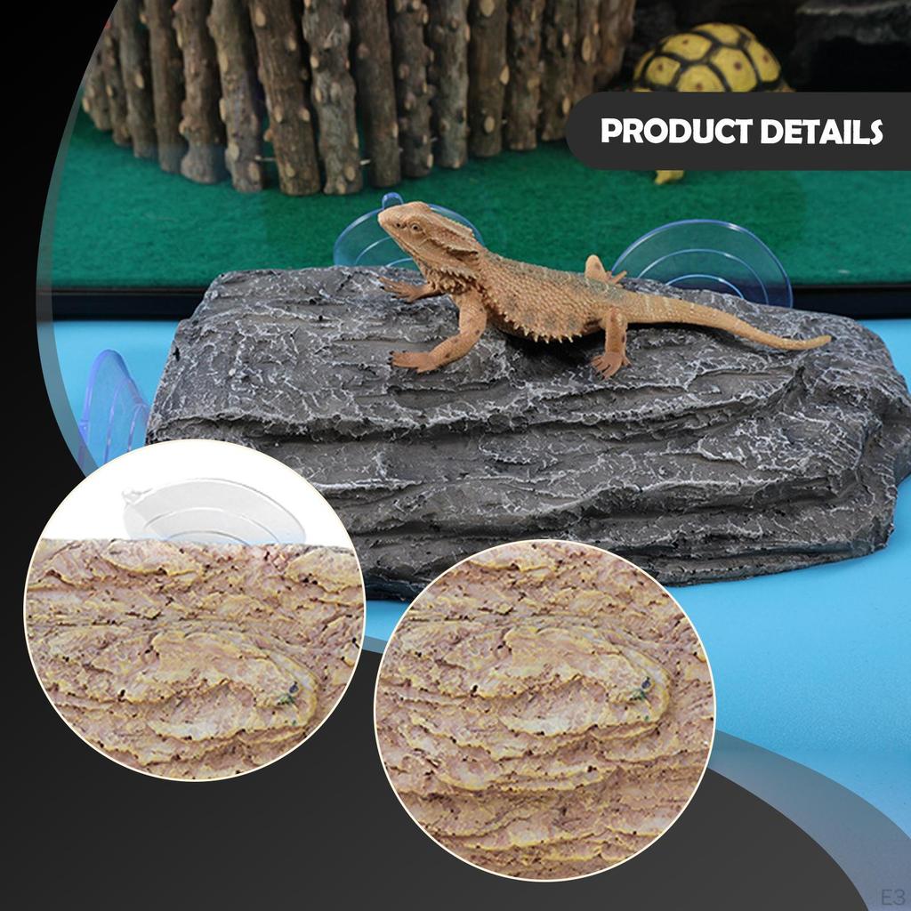 Turtle Basking Reptiles Dock Resting Terrace Stone Climbing Step with Suction Cups for Turtles