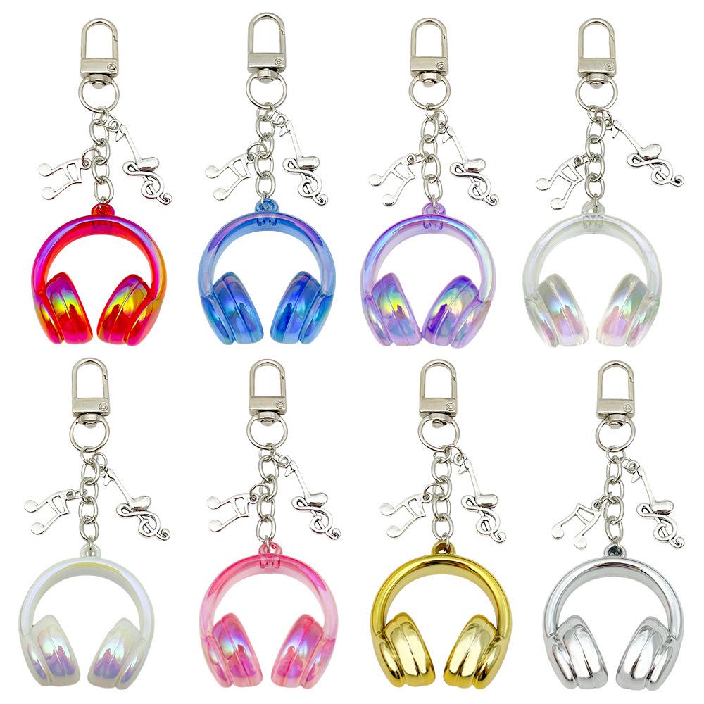 3D Acrylic Headphone Keychain - Cute & Stylish Backpack Charm, Perfect Gift for Friends