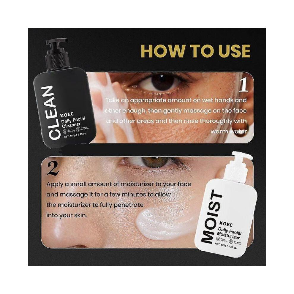 Daily Skincare Duo | Purifying Face Wash + Restoring Moisturizer | Daily Facial Cleanser and Moisturizer Set for All Skin Types | Healthy Ingredients