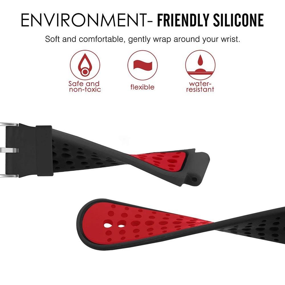 Compatible Silicone Wristband for Garmin Forerunner 235/620/735XT - Two-Color Round Hole Design.
