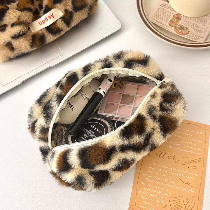 Kosmetyczka w panterkę: Przenośny, Duża Pojemność, Damski Piórnik Podróżny