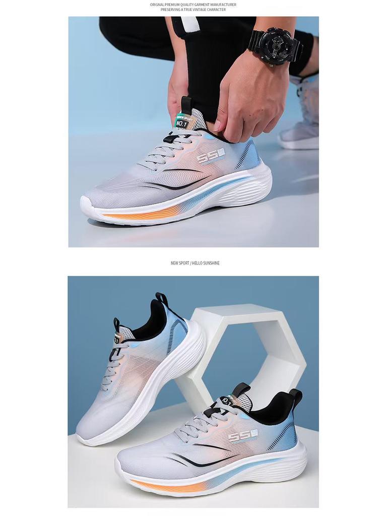 Men's Fashionable Lightweight Shock-Absorbing Sneakers, Breathable & Odor-Free, Height-Boosting Casual Running Shoes (Sizes 36-46)