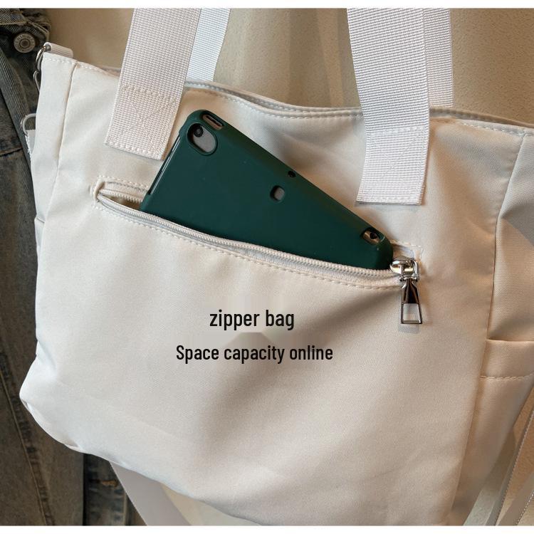 Women's Large Capacity Waterproof Nylon Handbag - Multi-layer, Fashionable Lightweight Tote for Middle-aged Moms