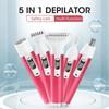 Multi-Functional 5 In 1 Electric Hair Remover Epilator Shaving Head Replaceable Hair Eyebrow Leg Nose Trimmer