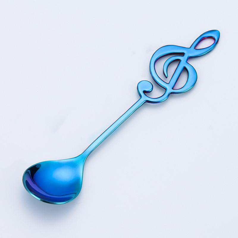 Stainless Steel Musical Note Spoon Creative Coffee Spoon Ice Cream Teaspoon Stirring Spoon Dessert Spoon Home Accessories