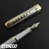 Luxury Retro Stonego Fine Nib Gold Arrowhead Ring Trim Smooth Writing Ink Refill Converter Pen