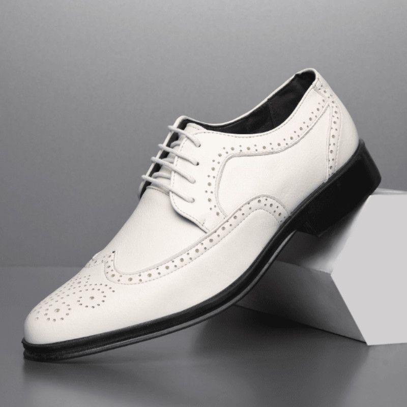 Осенняя новинка Молодежная свадебная фотостудия Повседневная мужская кожаная обувь Тенденция 38 белый