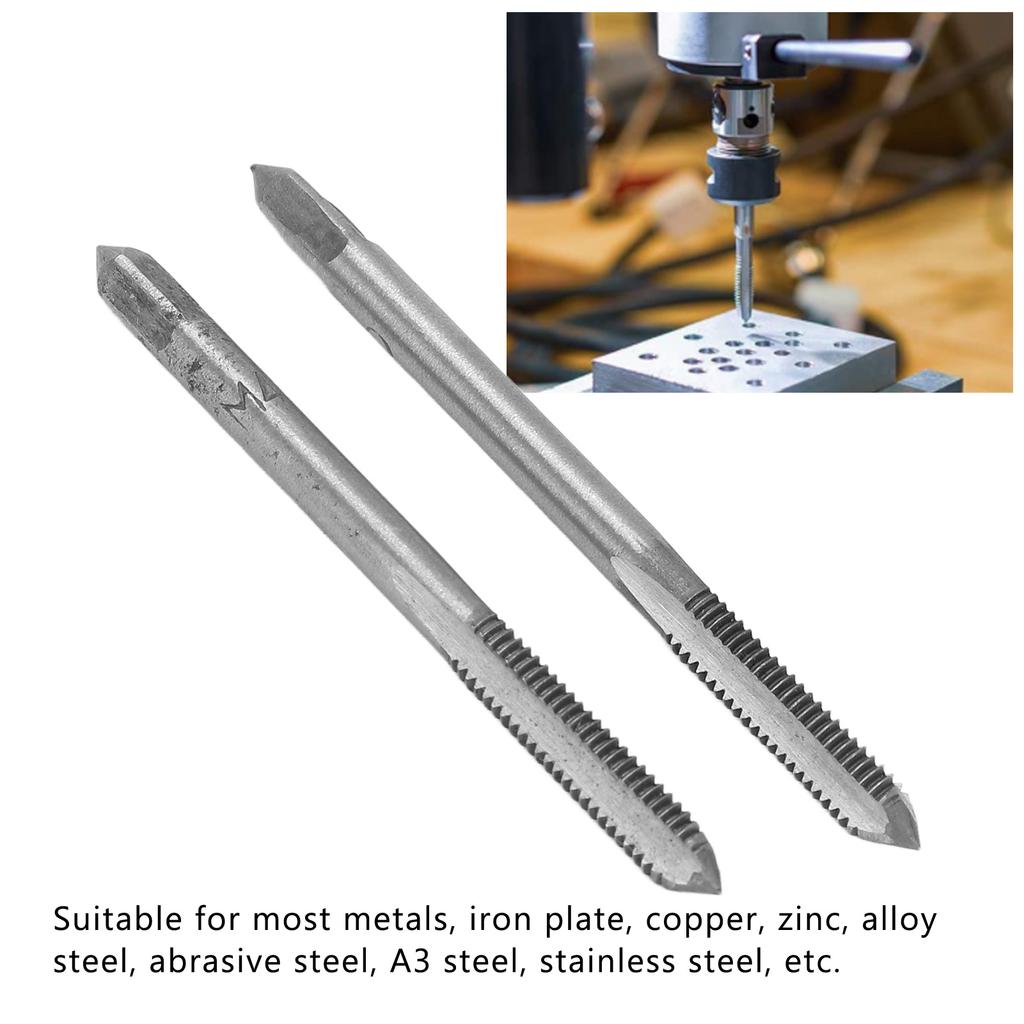 2PcsCelsiusSet   Machine Tap High Speed Steel 3 Straight Flutes Screw Thread Tapping Tool