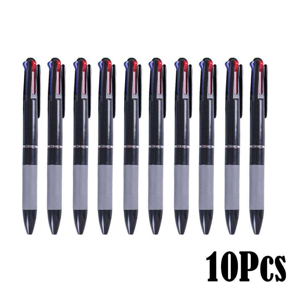 1/10Pcs Durable 3 in 1 Ballpoint Pens Red/Black/Blue Ink Color 0.7mm Ball Point Pen Writing Stationery Student