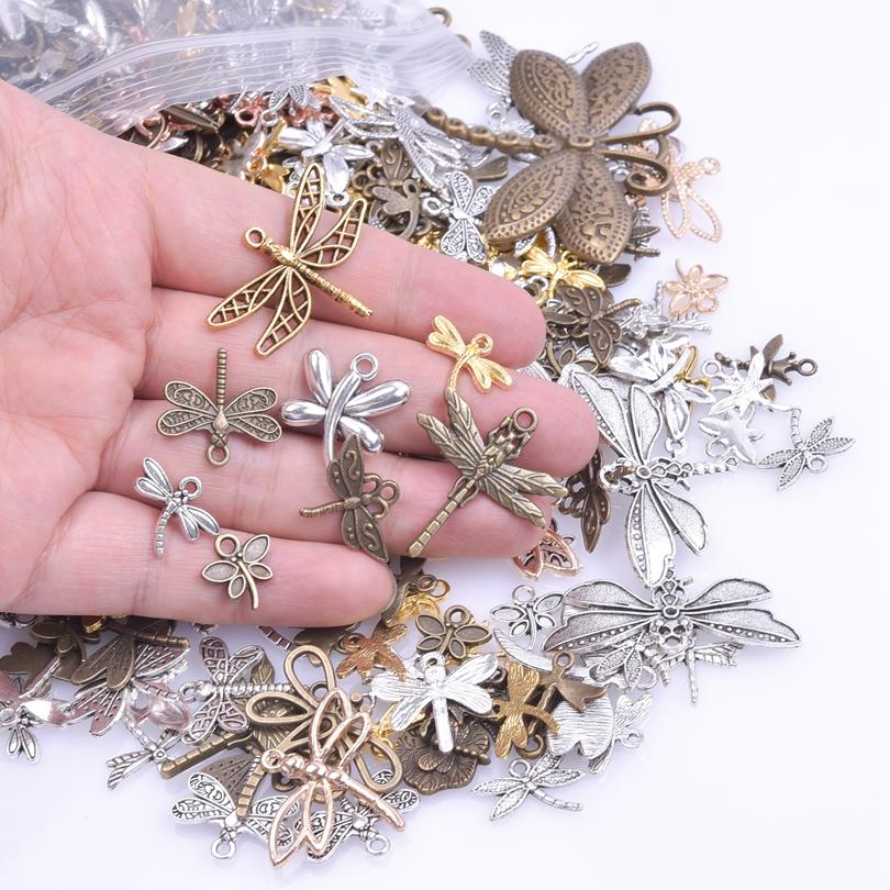 Random Mixed Animal Dragonfly Pendant Mixed Alloy Charms For Jewelry Making Supplies Handmade Charm Jewellry Findings Components