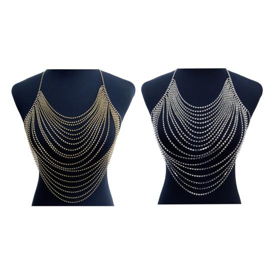Versatile Rhinestone Chest Chain Multi Layer Design Lightweight Body Chain Women Sexy Statement Body Accessory