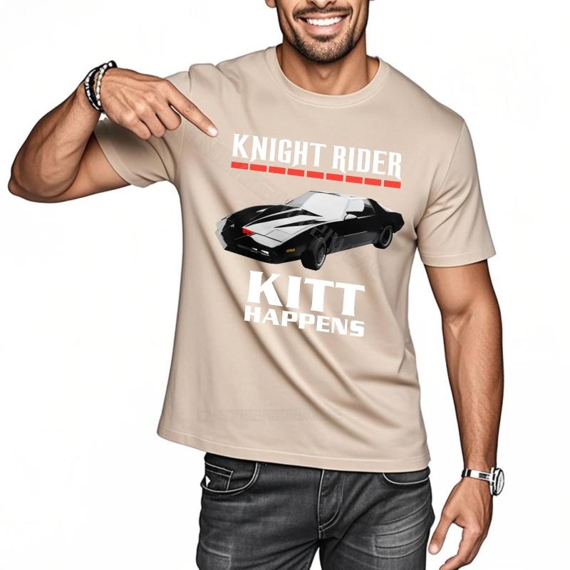 Mens Tshirt Graphic New Teeshirts Knight Rider Kitt Happens ONeck Short Sleeve Shirt Fashion Short Sleeve Oversized Tshirt