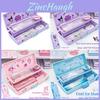 Kuromi Melody Cinnamoroll Plastic Kids Stationery Organizer With Dual Layers For School Use Girls Children
