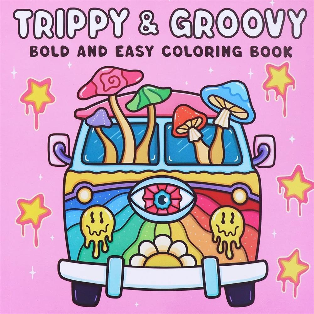 

Trippy Groovy Paperback Painting Gift Painting Book Interesting Coloring Book for Adults And Teens