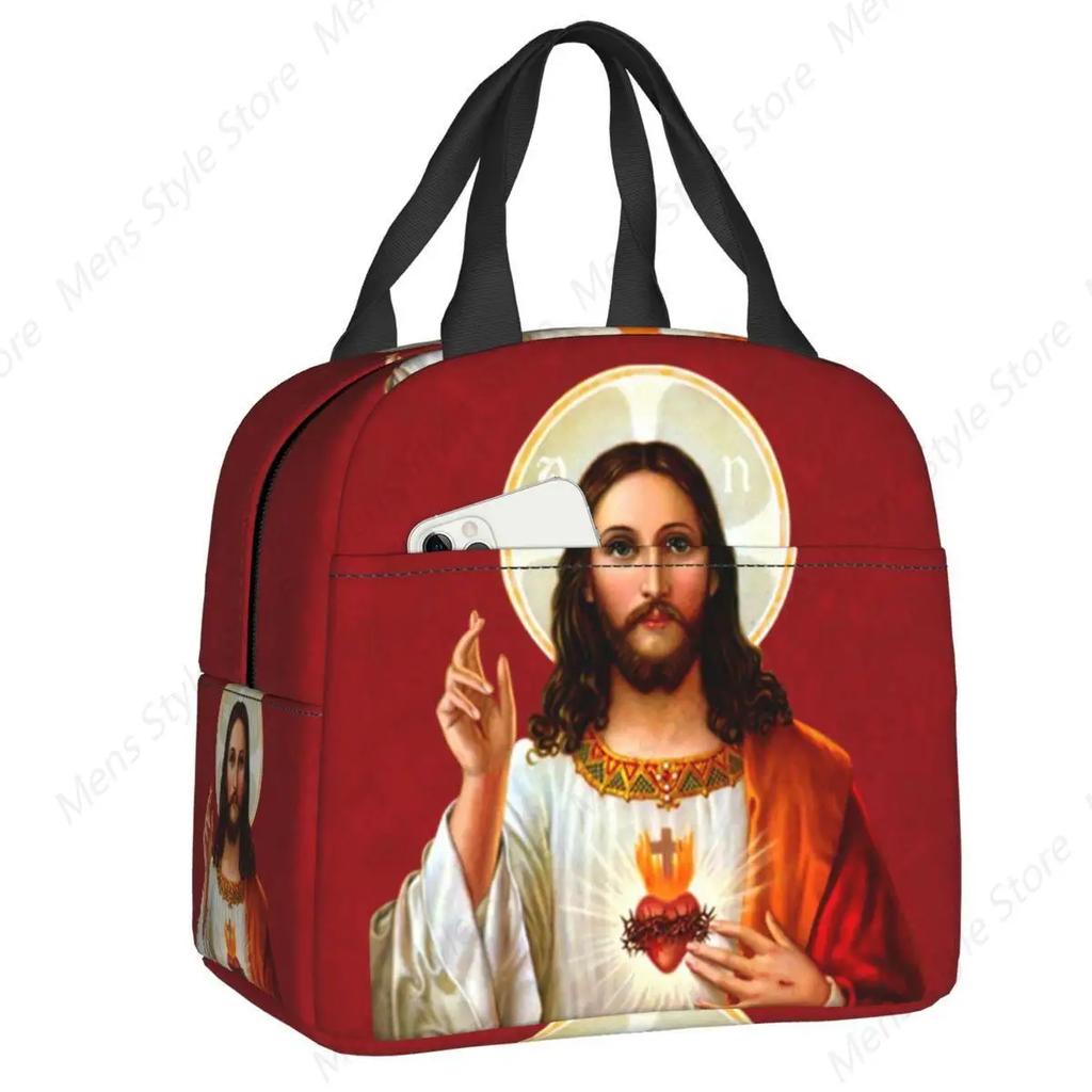 Jesus Biblical Insulated Lunch Bag for Women Religious Christian Resuable Cooler Thermal Food Lunch Box School Work Picnic Bags