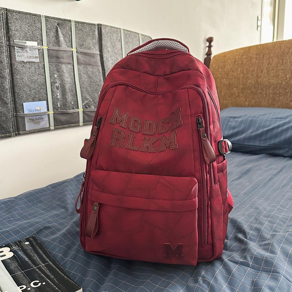 Schoolbag high value middle and high school student schoolbag Korean version fashionable simple computer bag outdoor travel cool large capacity